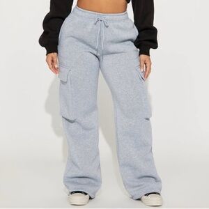 Fashion Nova Heather Gray Cargo Joggers